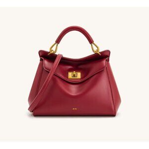 JW Pei Lucia Classic Top Handle Handbag Claret